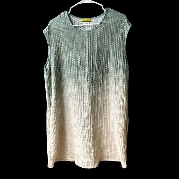 Hyena Women’s A-Line Dress Size Large Green Above-the-Knee Sleeveless 2 Pockets - Picture 2 of 9